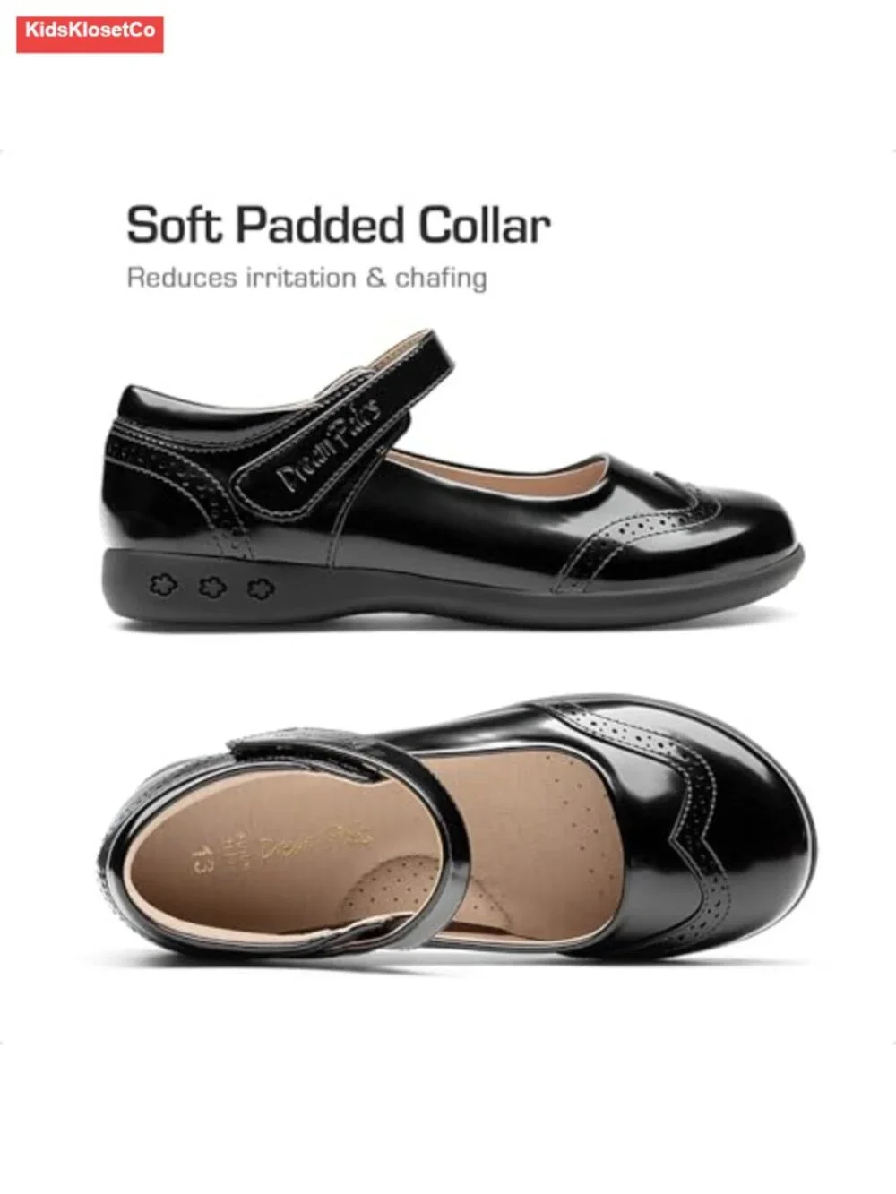 Girls School Uniform Shoes Mary Jane Flats Arch Support Lightweight Dress Shoes